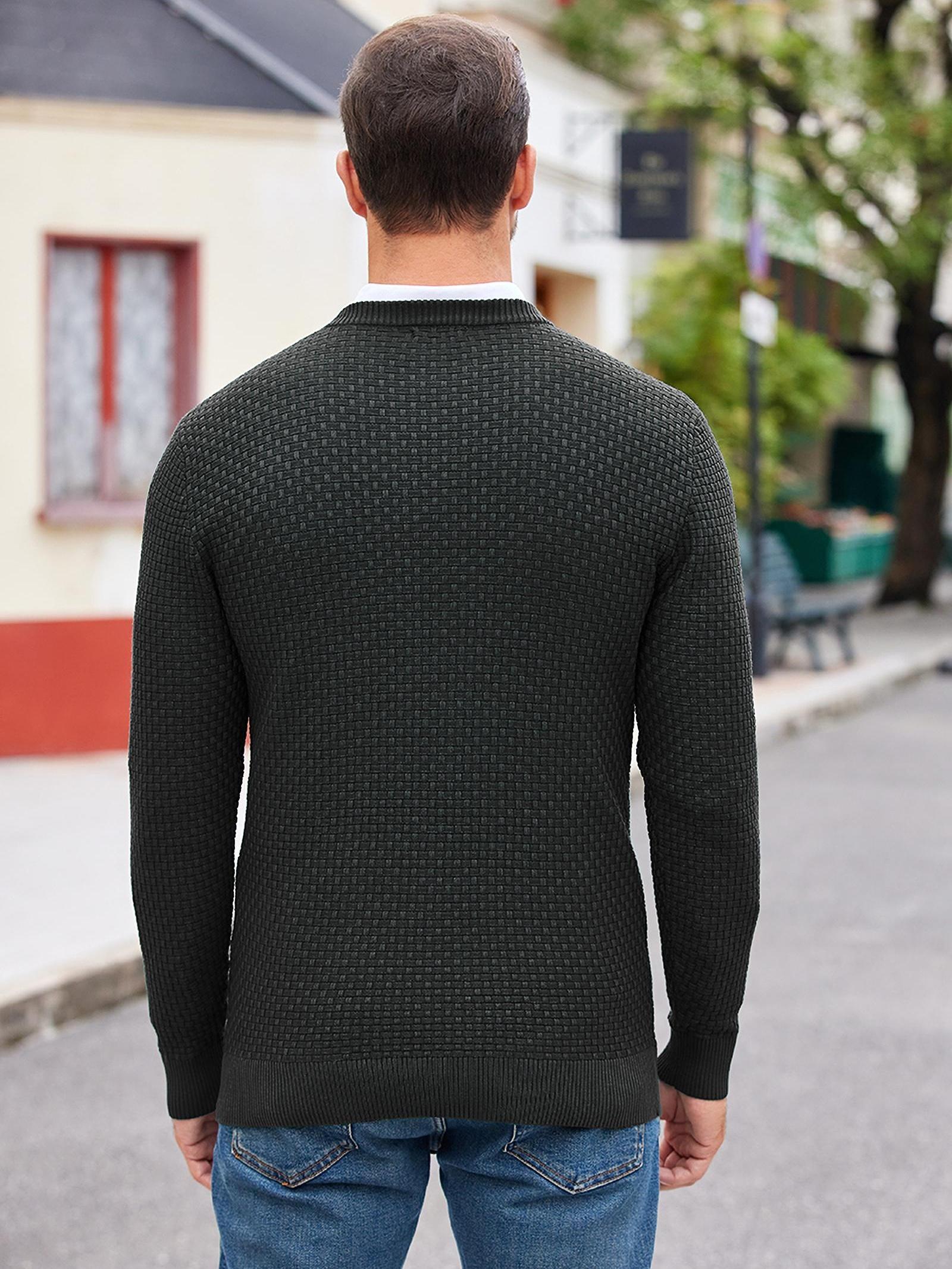 Men Dress Crewneck Sweater Pullover