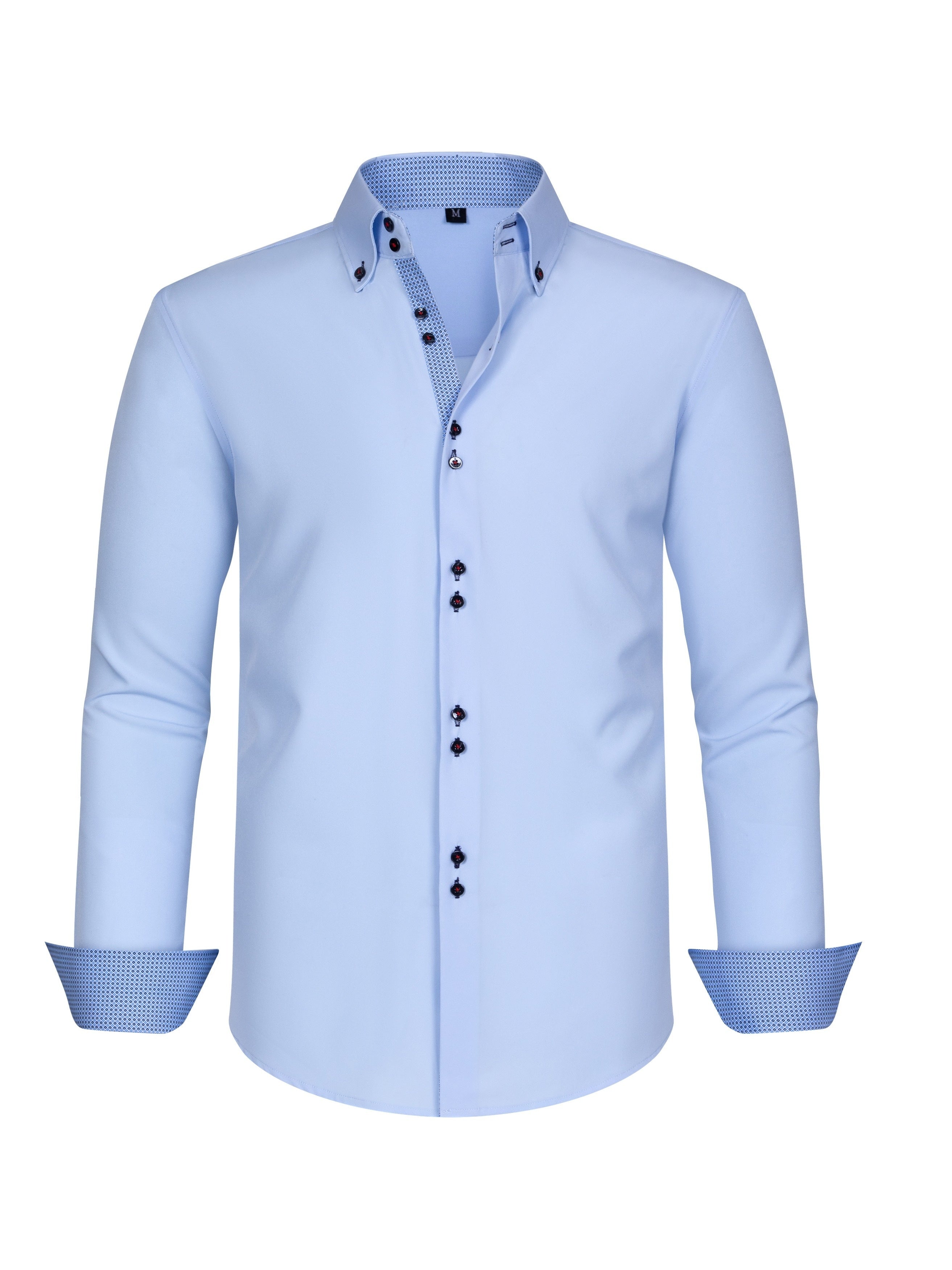 Men's Stylish  Long Sleeve Button-Up Shirt