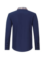 Men's Fashion Color Block Long Sleeve Casual Shirt