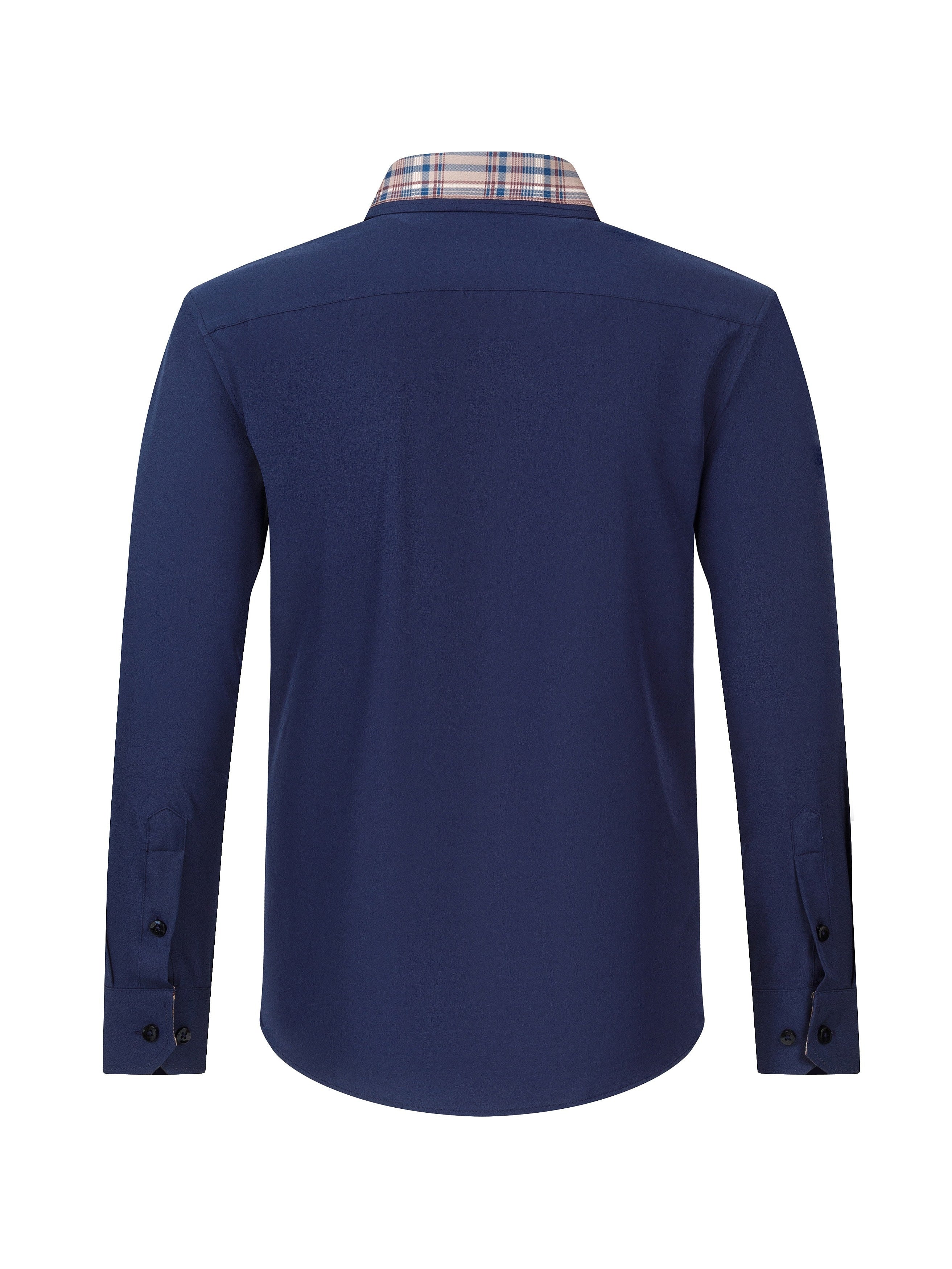 Men's Fashion Color Block Long Sleeve Casual Shirt