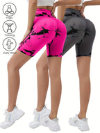 2Pieces High Waist Stretch Yoga Shorts