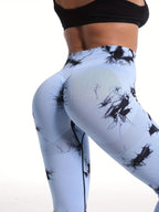 6pcs Tie-dye Flared Yoga Pants