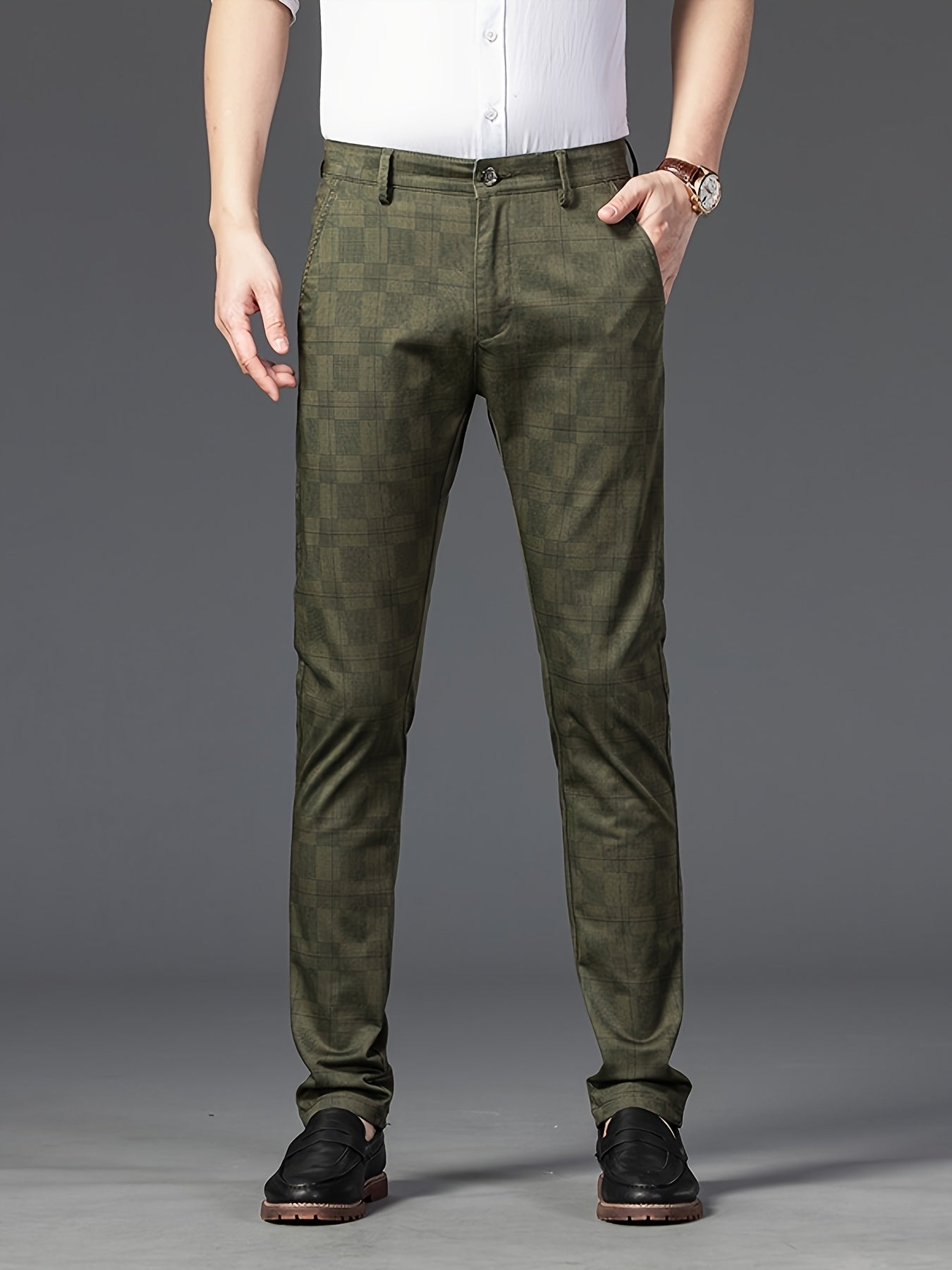 Men's Light Business Slim Casual Straight-leg Trousers