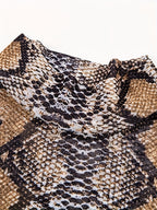 2025  women's snake print stretch mesh T T-shirt