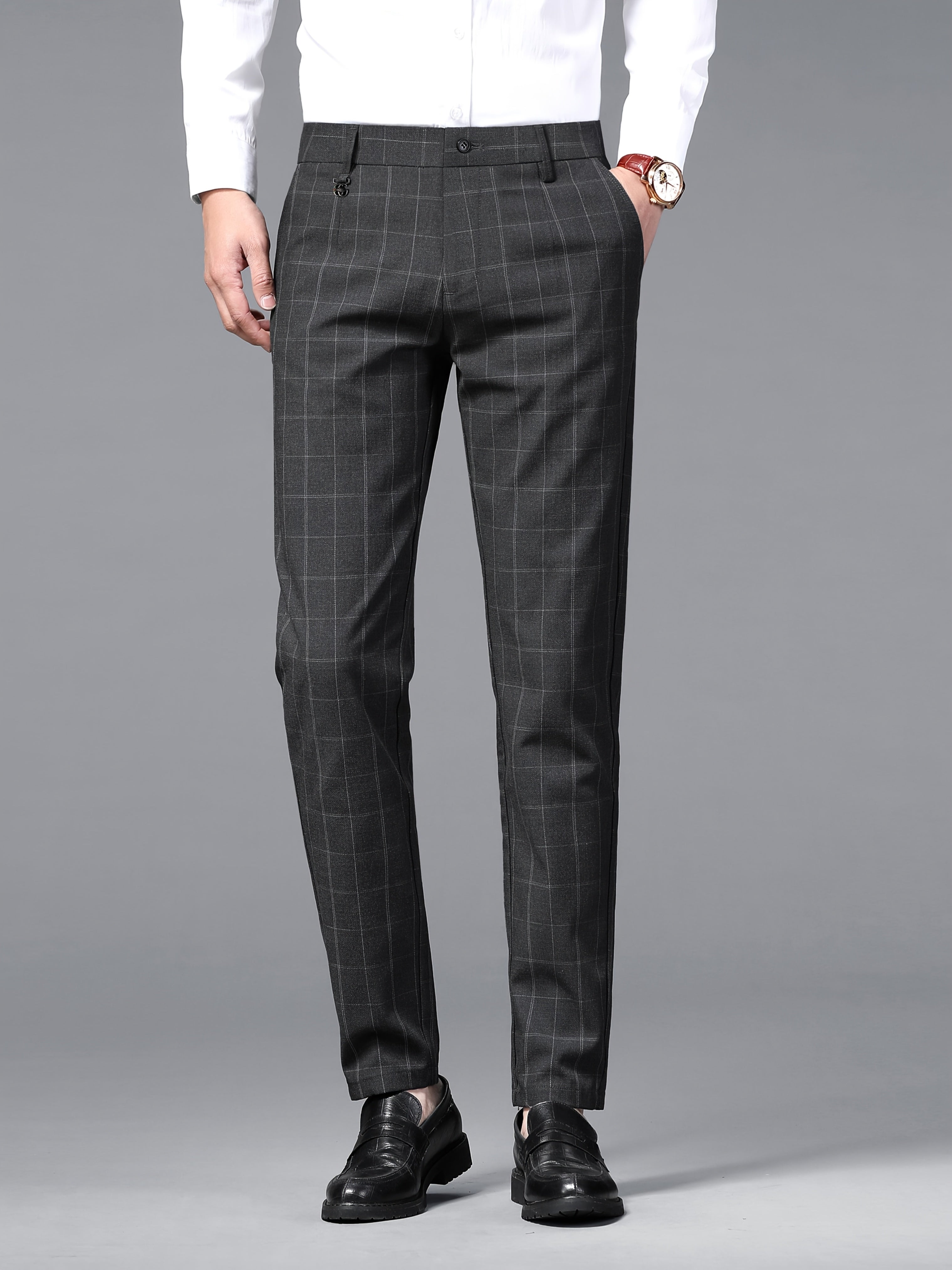 Men's Lightweight Checkered Dress Pants