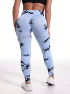6pcs Tie-dye Flared Yoga Pants