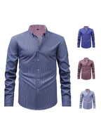 Men's Long Sleeve Shirt with Retro Plaid