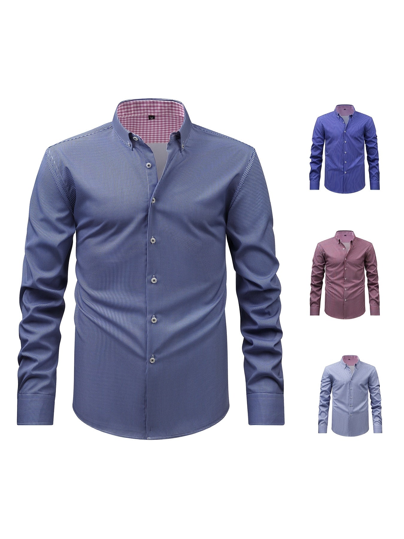 Men's Long Sleeve Shirt with Retro Plaid