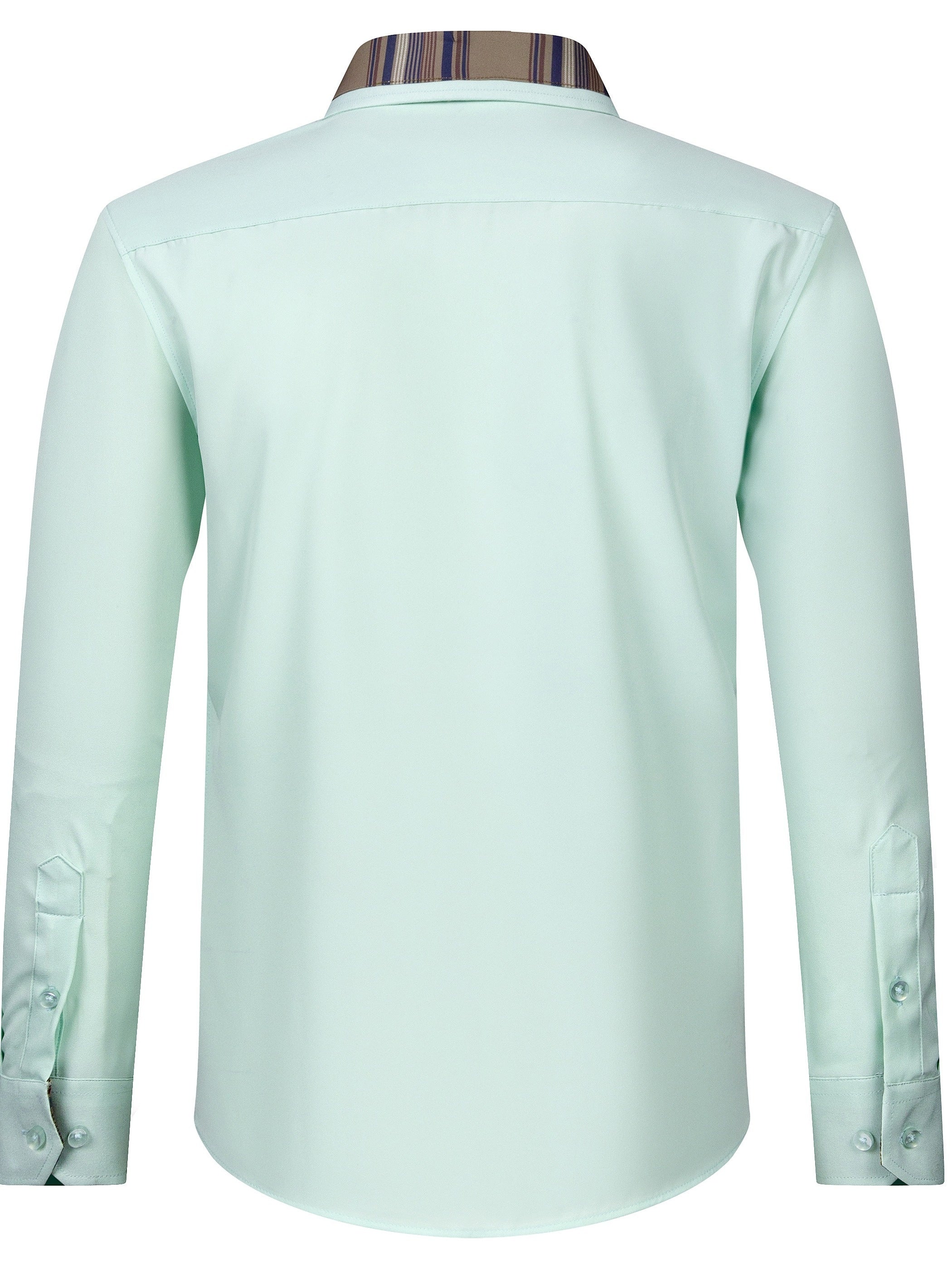 Men's Fashion Color Block Long Sleeve Casual Shirt