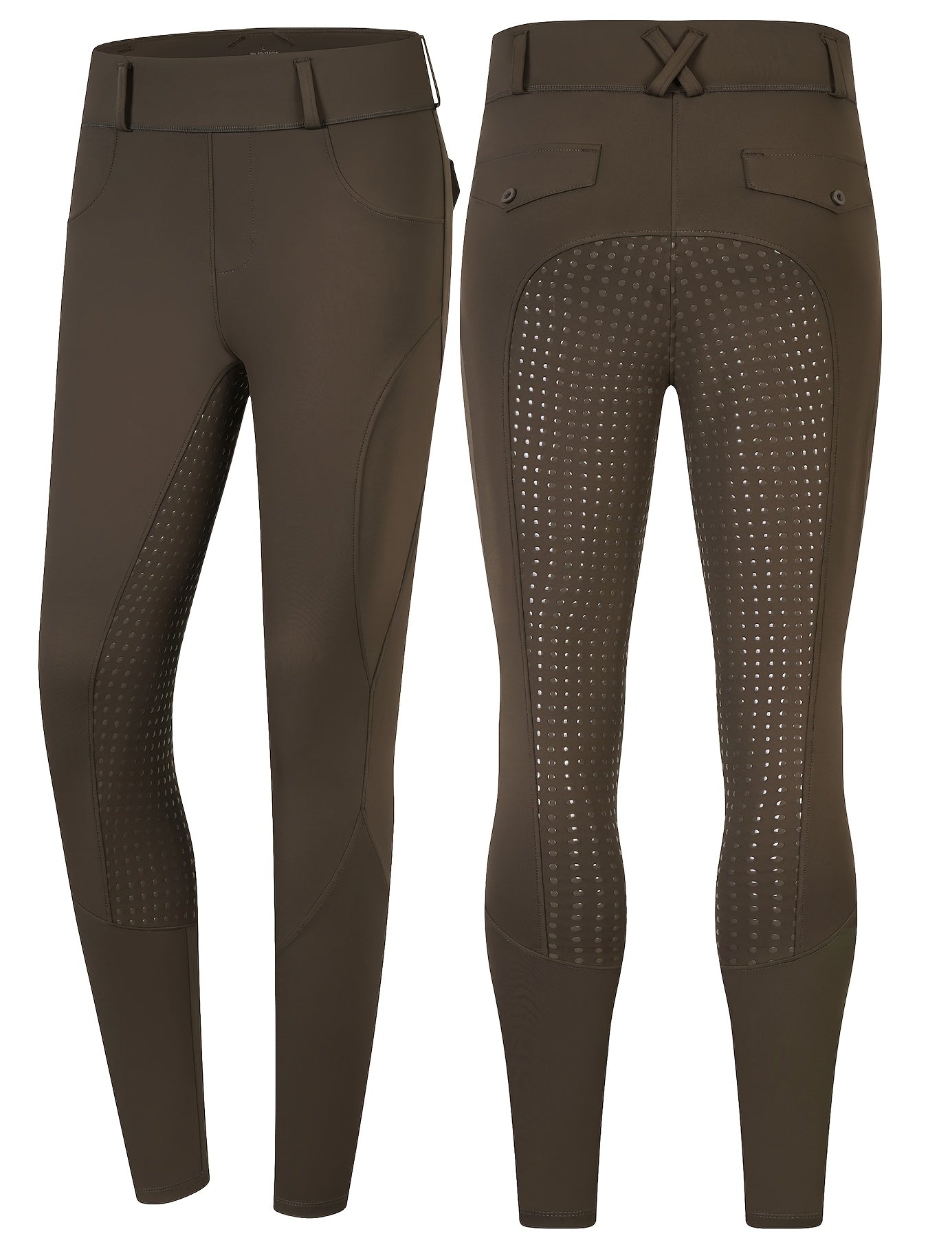 High Stretch Geometric-Pattern Women's Cropped Equestrian Tights