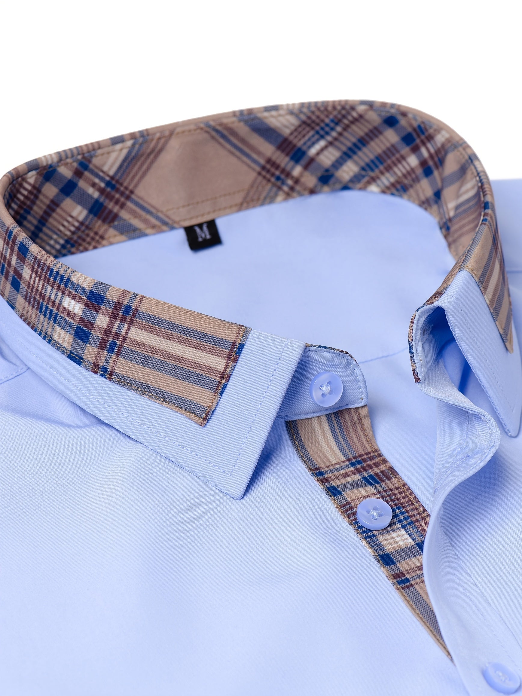 Men's Fashion Color Block Long Sleeve Casual Shirt