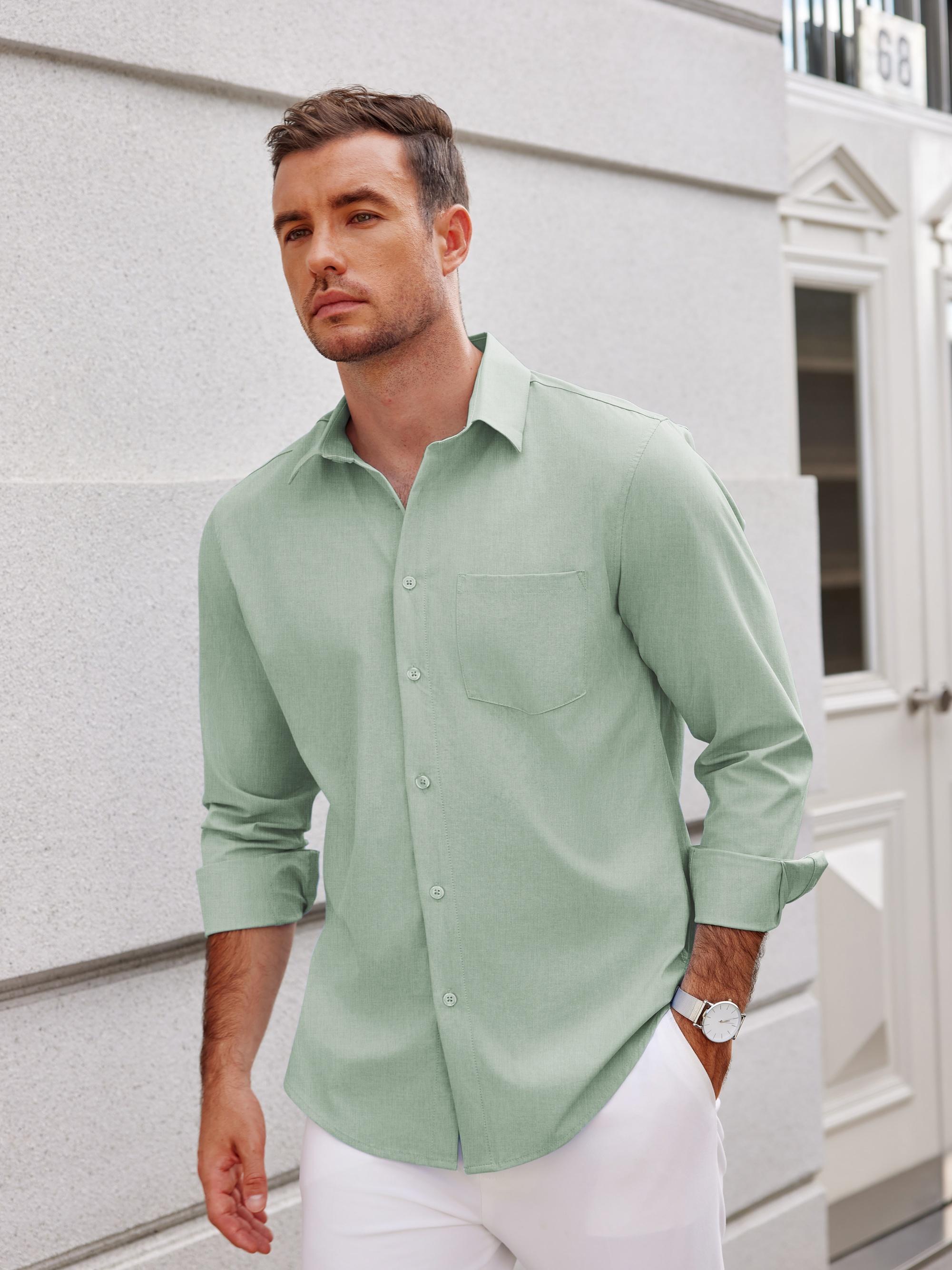 Men's Long Sleeve Button Linen Shirt