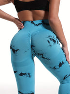 6pcs Tie-dye Flared Yoga Pants