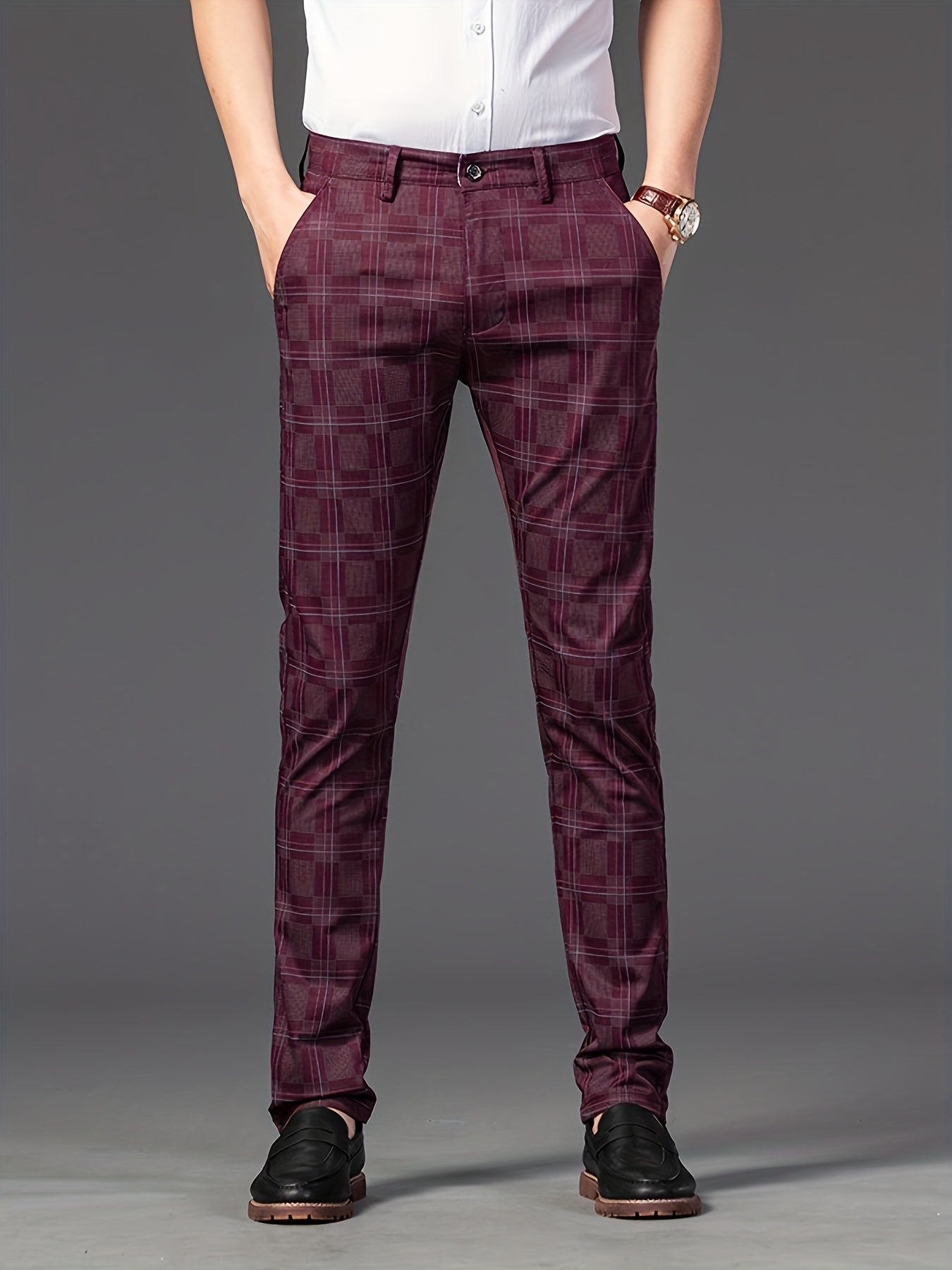 Men's Light Business Slim Casual Straight-leg Trousers