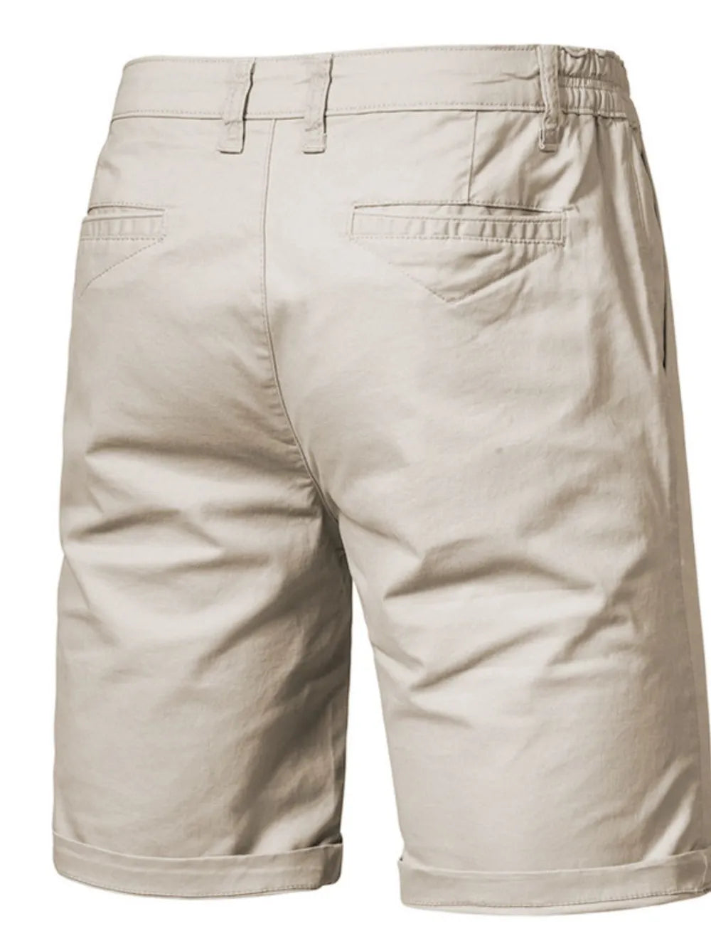 Trendsi comfortable bermuda shorts with pockets in beige shown from the back