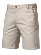 Trendsi comfortable bermuda shorts with pockets in beige featuring elastic waistband and button closure