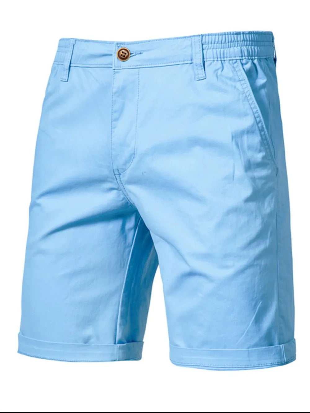 Trendsi light blue comfortable bermuda shorts with pockets and elastic waistband for casual wear