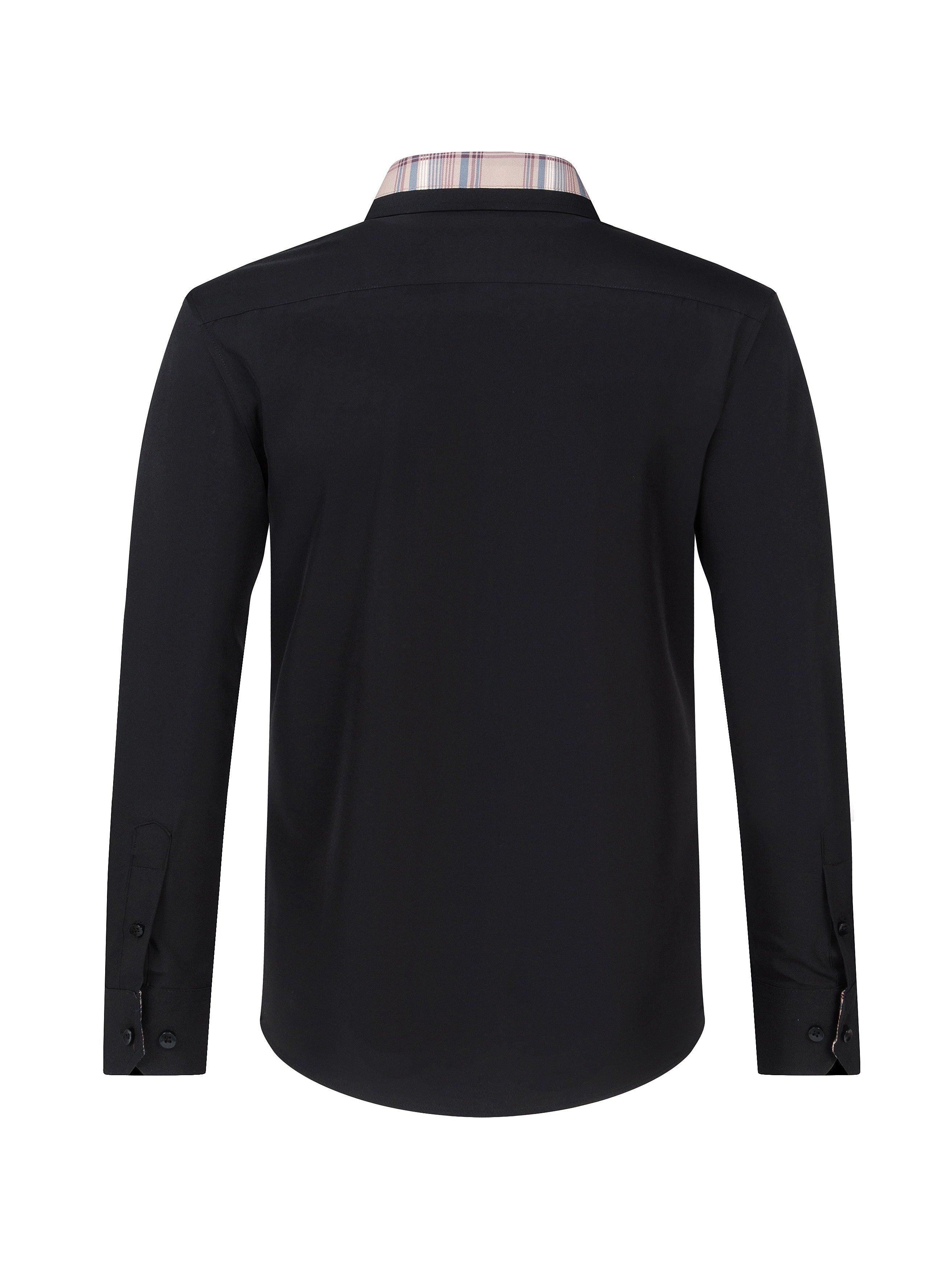 Men's Fashion Color Block Long Sleeve Casual Shirt