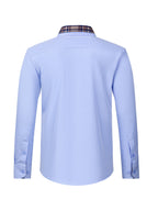 Men's Fashion Color Block Long Sleeve Casual Shirt