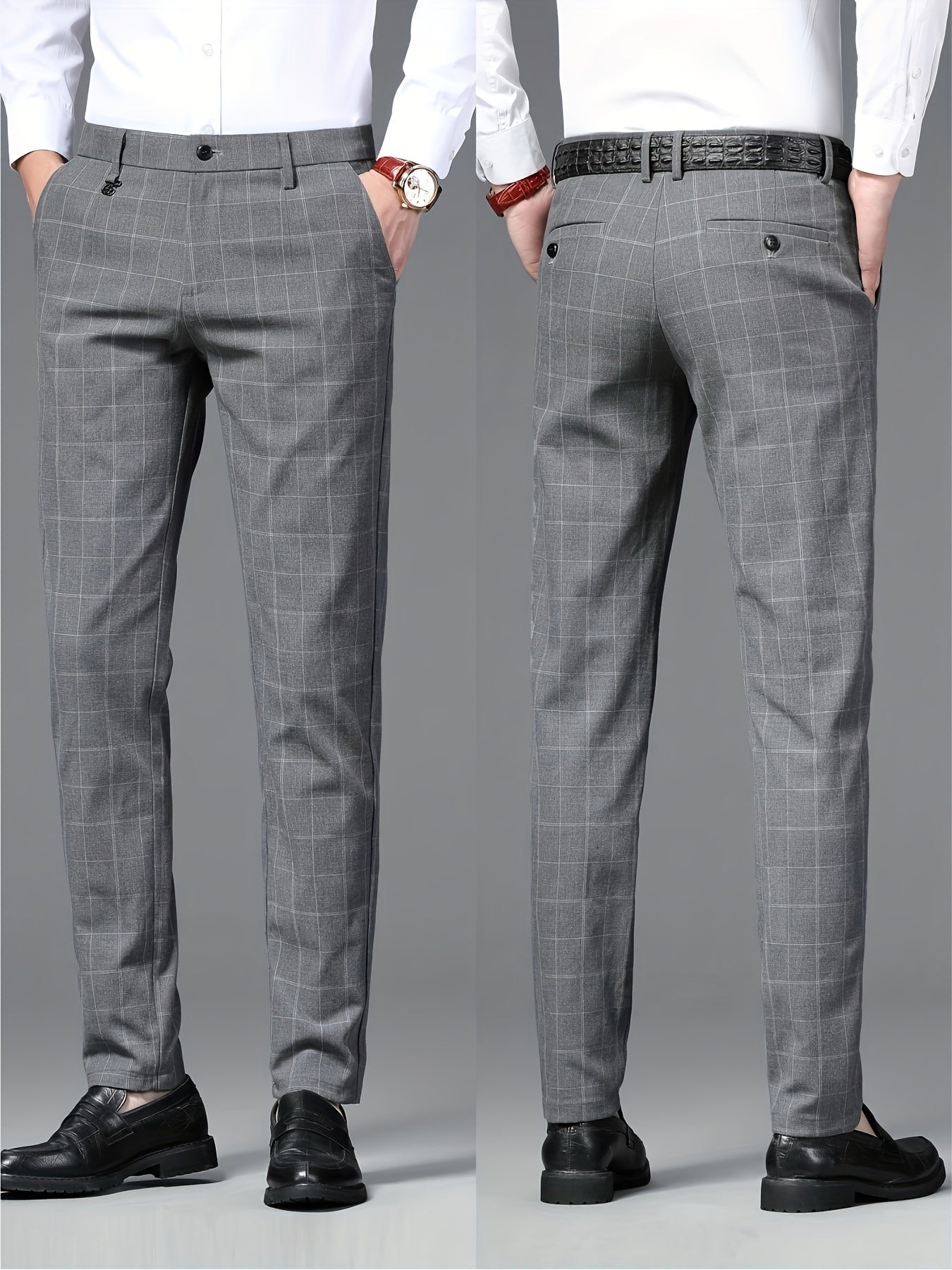 Men's Lightweight Checkered Dress Pants