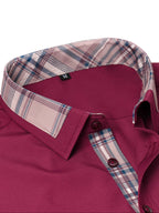 Men's Fashion Color Block Long Sleeve Casual Shirt
