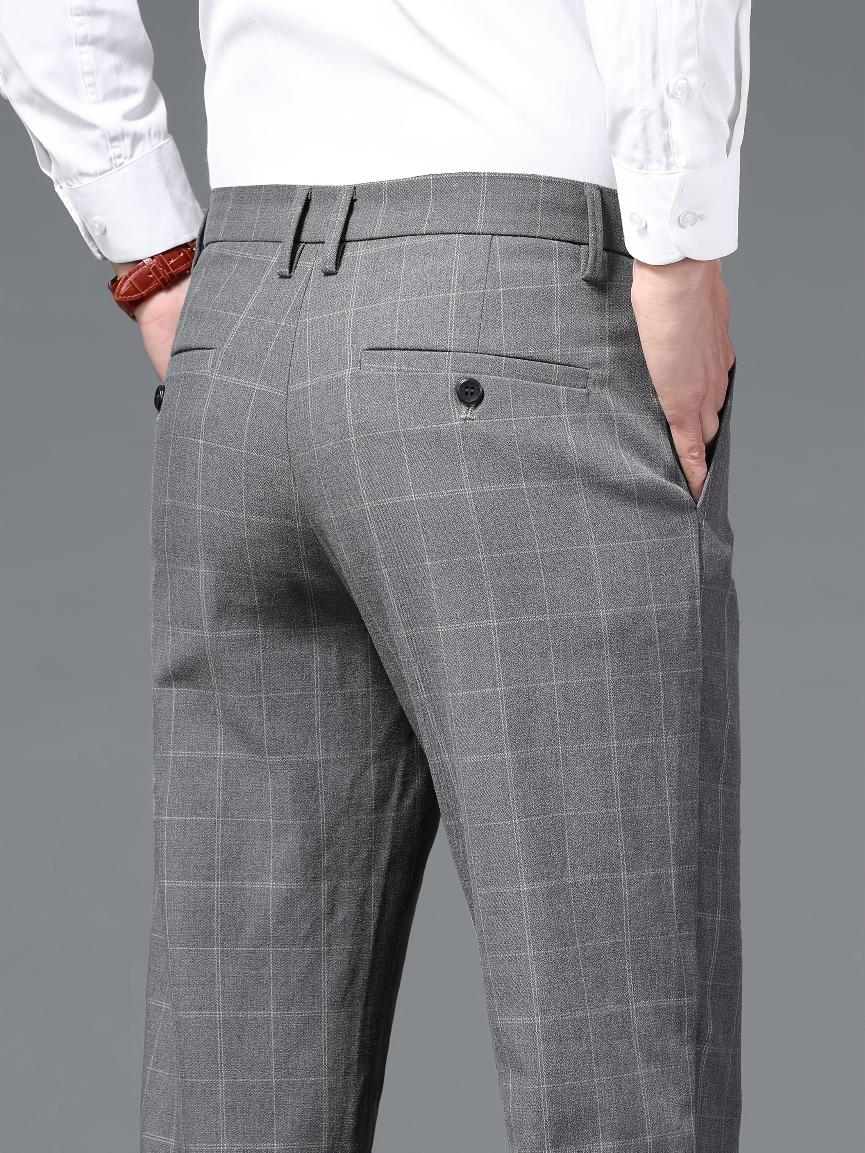Men's Lightweight Checkered Dress Pants