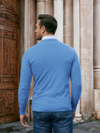 Men Casual V Neck Sweater Ribbed Knit Slim Fit Long Sleeve Pullover Top
