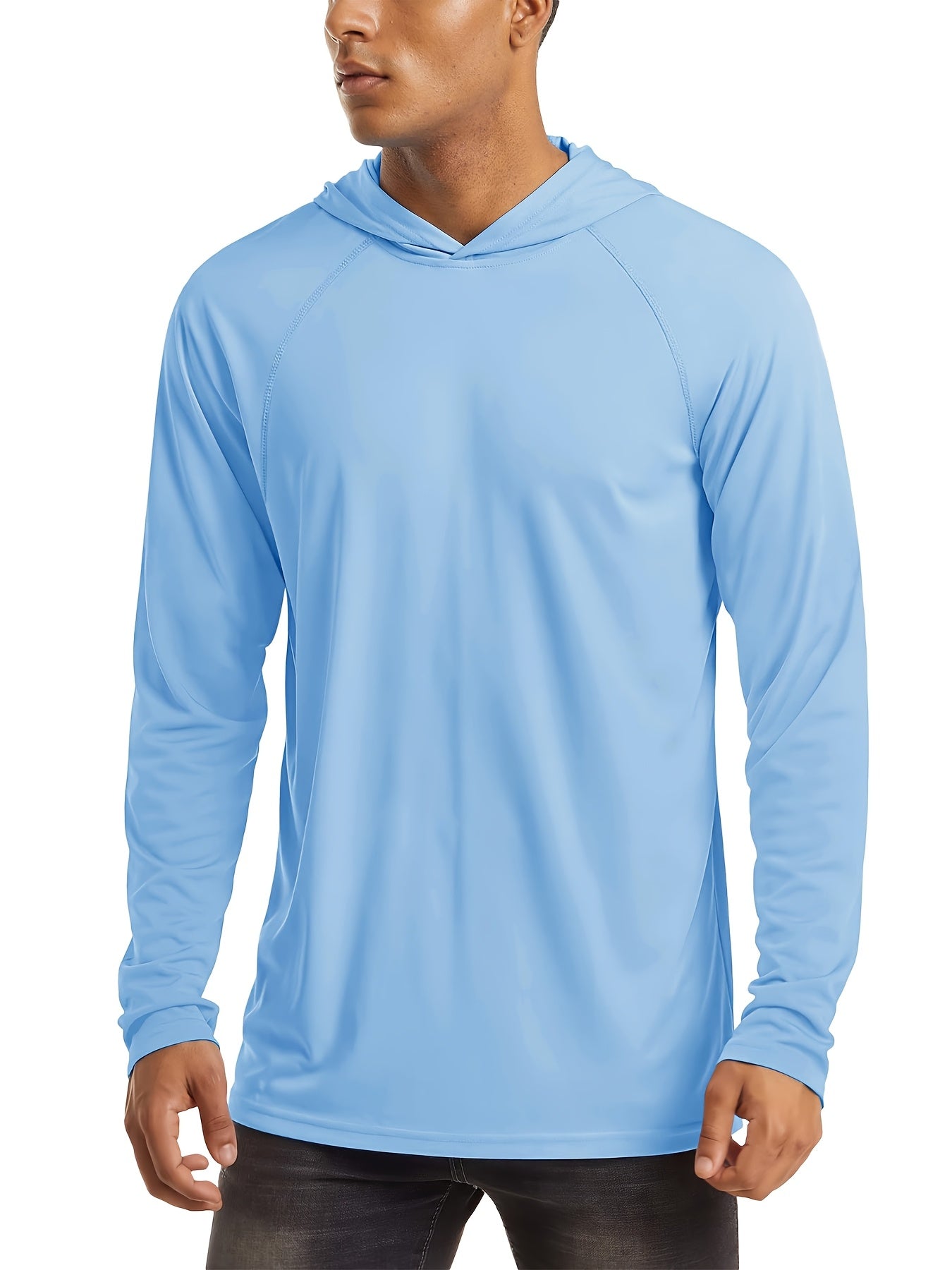 Men's Summer UPF 50+Long Sleeve Round Neck Sun Protection Pullover