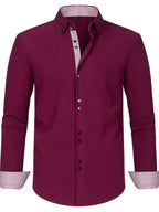 Men's Stylish  Long Sleeve Button-Up Shirt