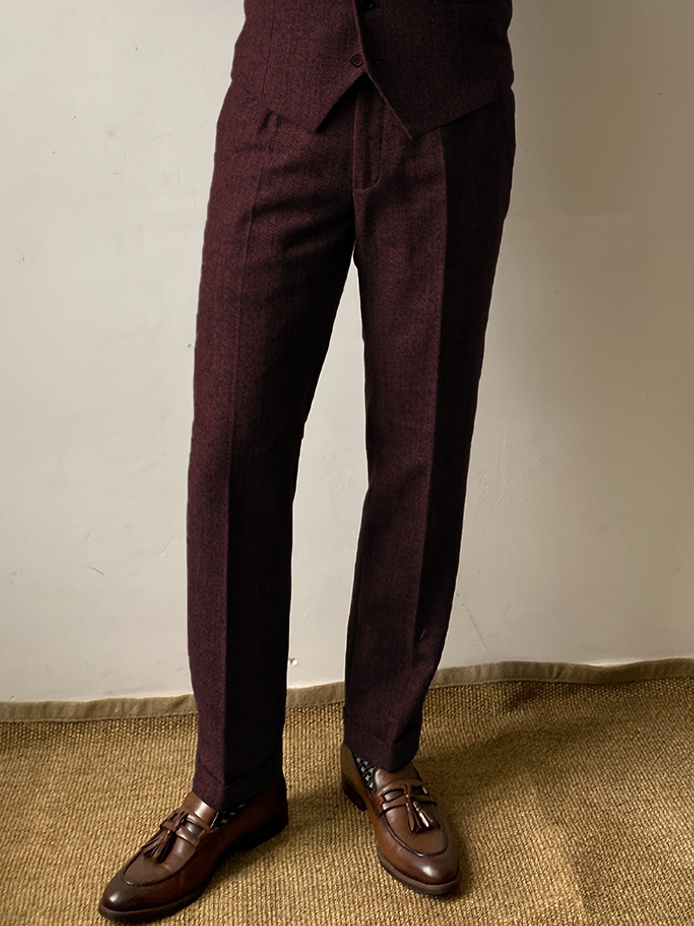 Men's Wool Blend Herringbone Pants