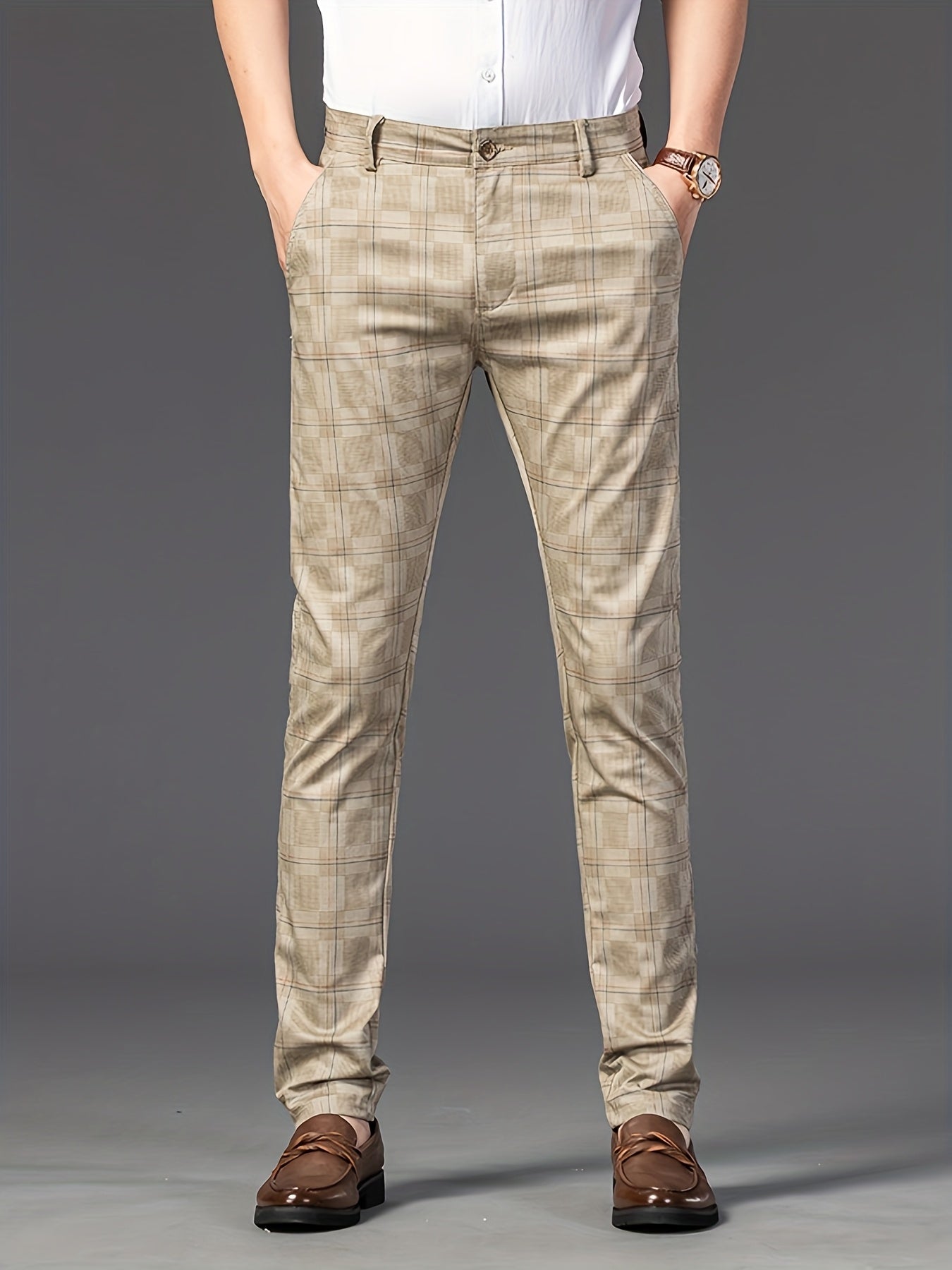 Men's Light Business Slim Casual Straight-leg Trousers