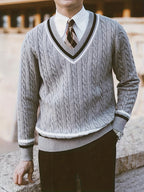 V-neck Bachelor's Pie Men's Sweater Pullover