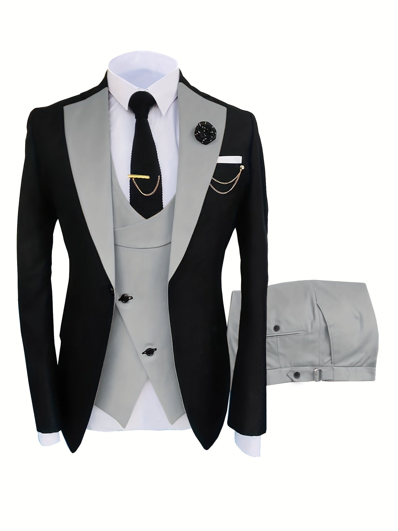 Men's 3pcs Suit for Groom And Best Man