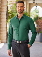Men's Stretch Dress Shirts Long Sleeve Wrinkle Free Shirt Business Button Shirt