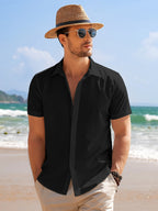 Lightweight Textured Men's Casual Short Sleeve
