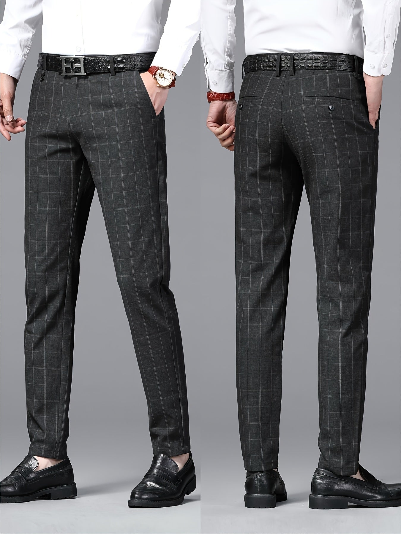 Men's Lightweight Checkered Dress Pants