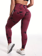6pcs Tie-dye Flared Yoga Pants