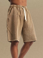 Trendsi men's casual shorts in brown with elastic waistband and drawstring for comfortable wear