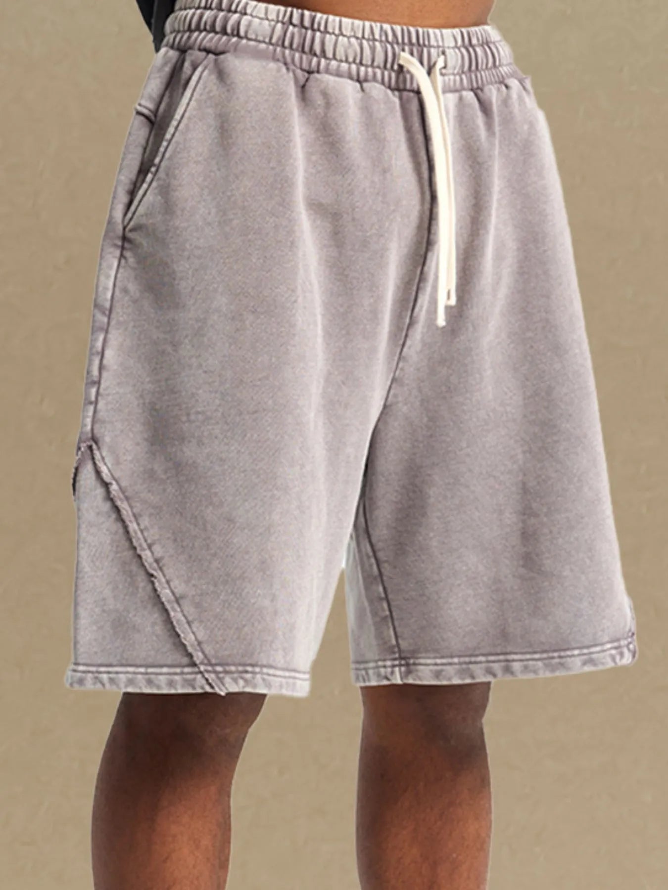 Trendsi men's casual shorts in light gray with elastic waistband and drawstring