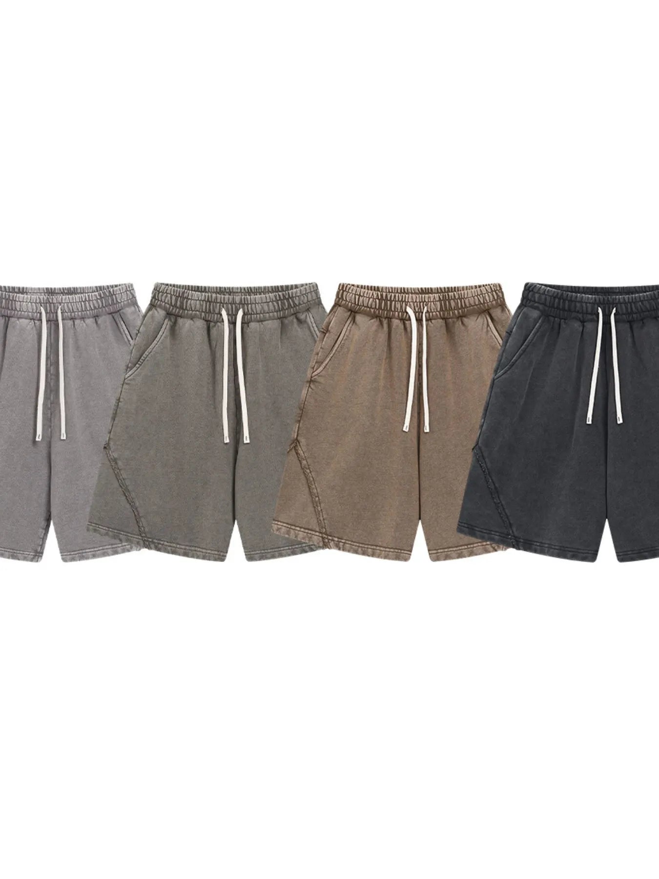 Trendsi men's casual shorts in gray, olive, brown, and black with drawstring waist and side pockets