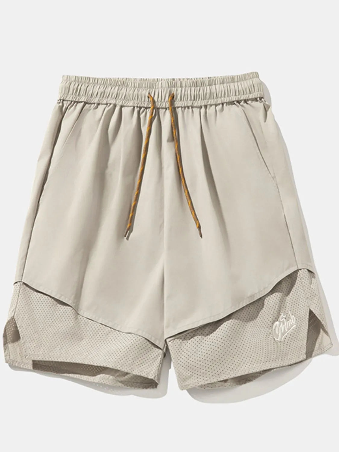 Trendsi men's plus size shorts in beige with elastic waistband and drawstring for comfort