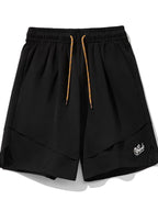 Trendsi men's plus size shorts in black with elastic waistband and drawstring for a comfortable fit