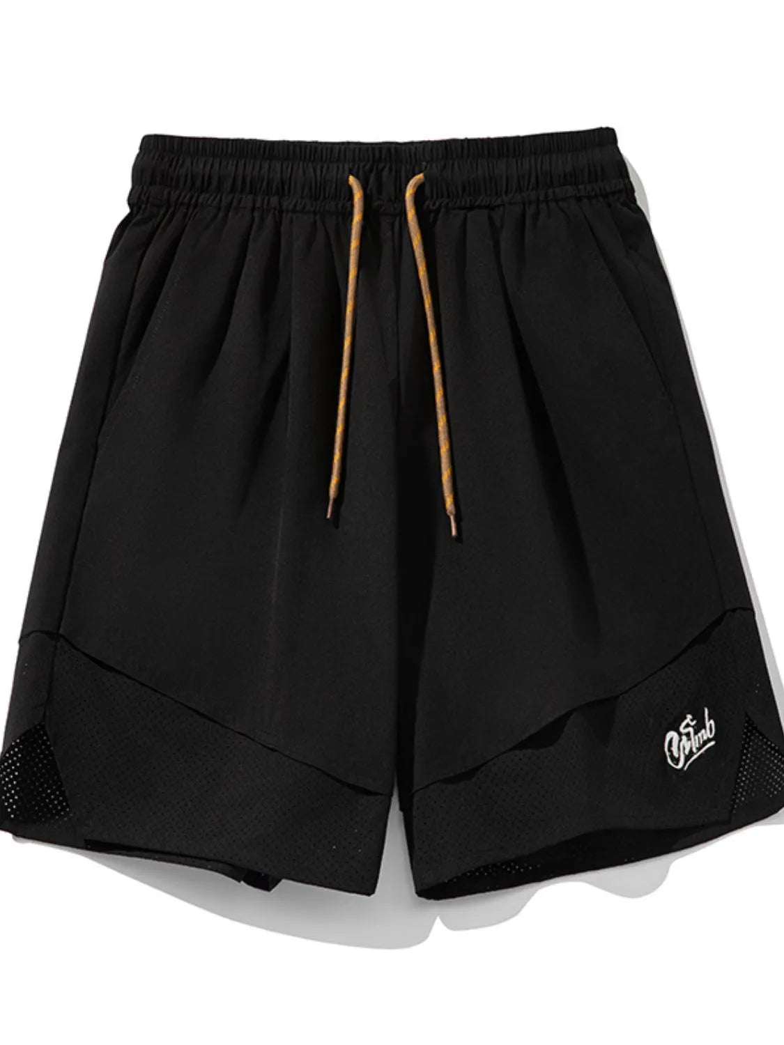 Trendsi men's plus size shorts in black with elastic waistband and drawstring for a comfortable fit