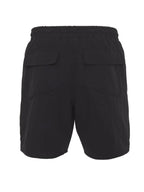 Trendsi black comfortable men's summer shorts with elastic waistband and rear flap pockets