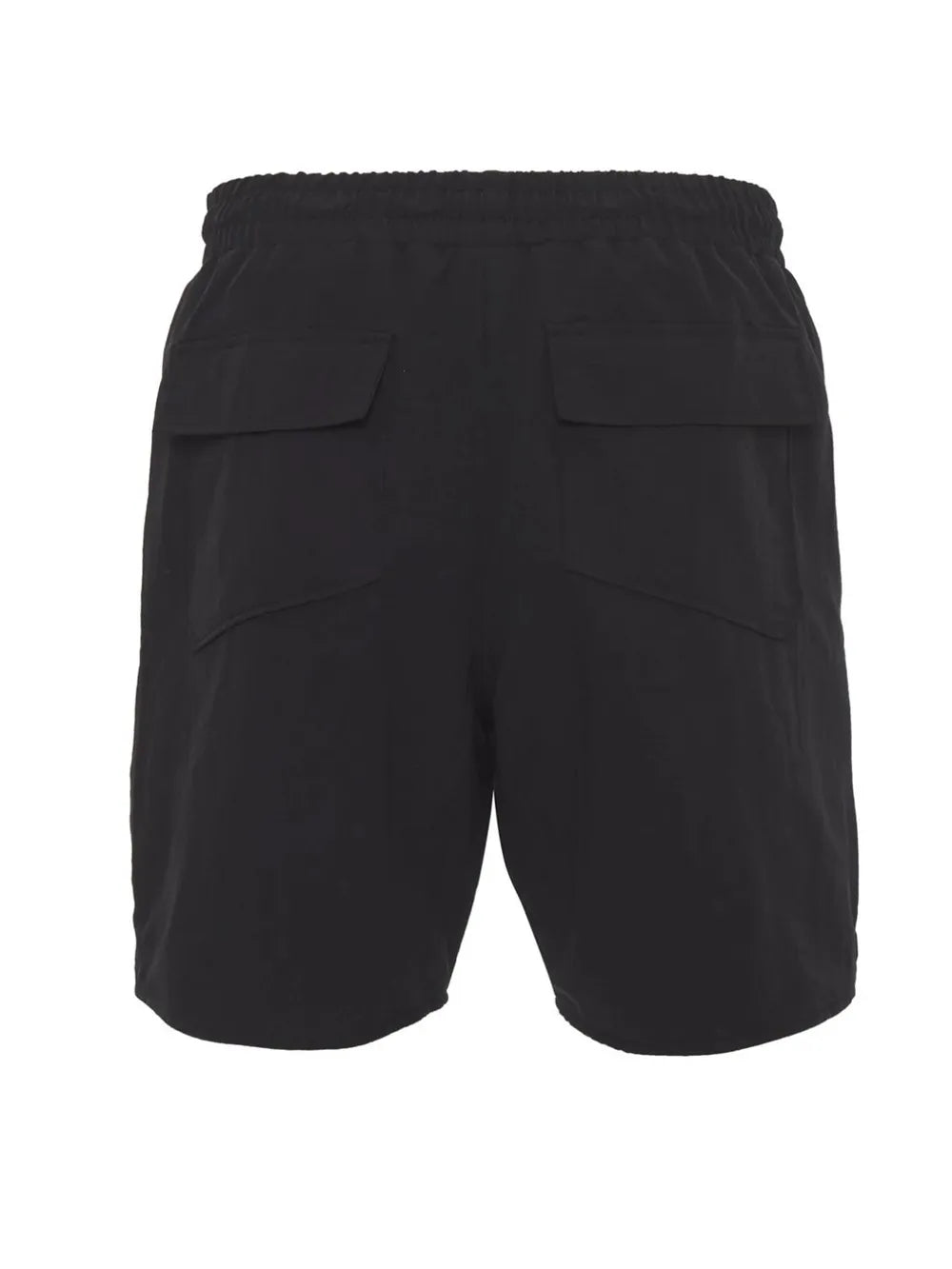 Trendsi black comfortable men's summer shorts with elastic waistband and rear flap pockets