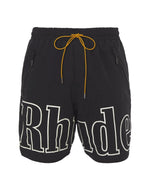 Trendsi black comfortable men's summer shorts with elastic waistband and front zipper pockets