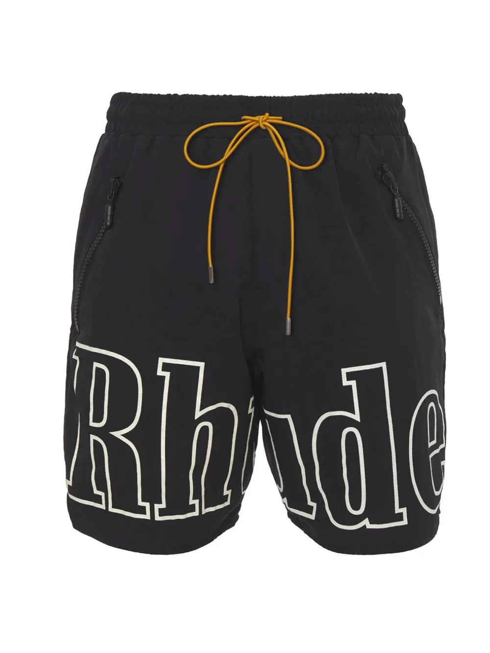 Trendsi black comfortable men's summer shorts with elastic waistband and front zipper pockets