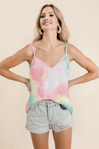 Trendsi Tie Dye Cami Top in pastel colors perfect for summer outfits and casual wear